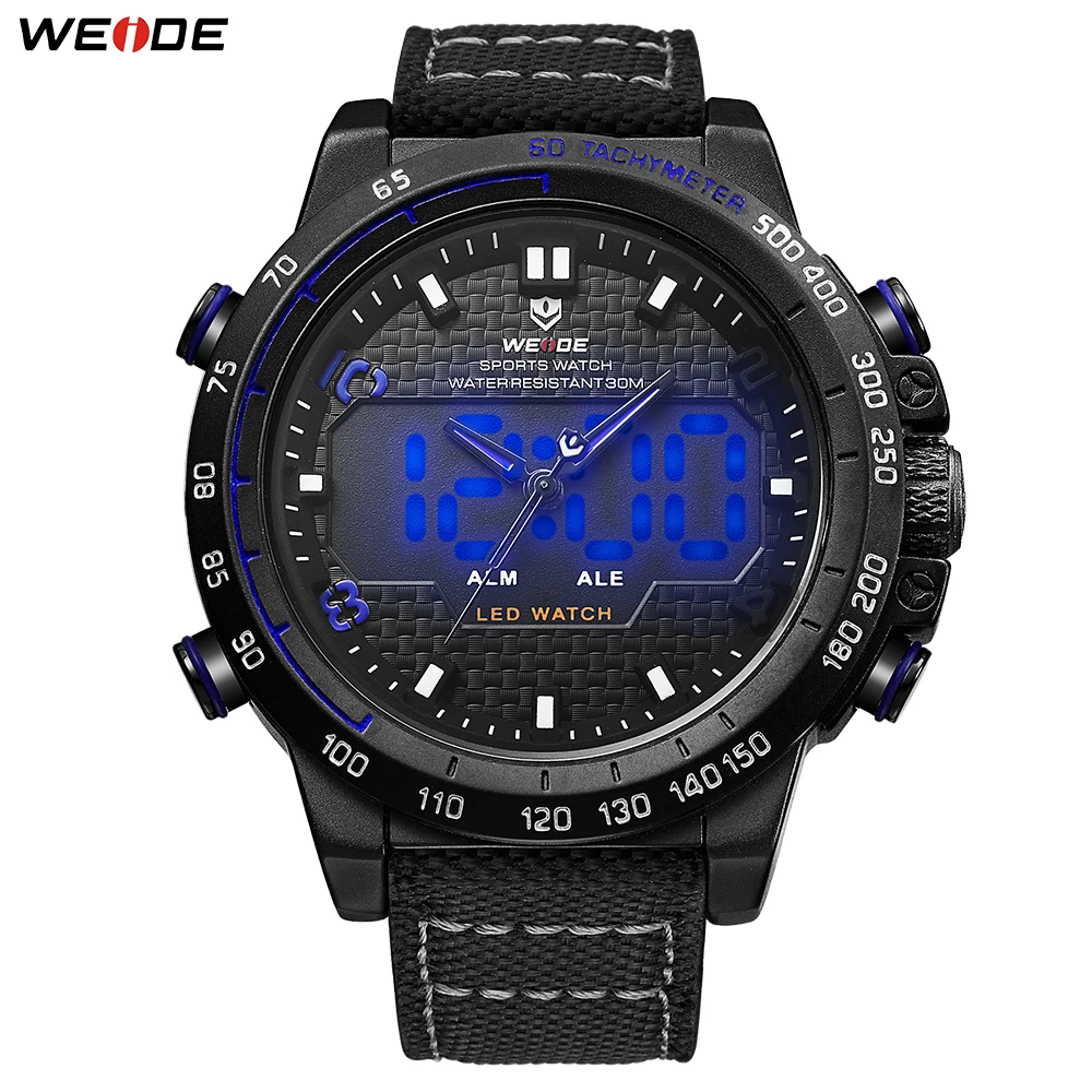 

WEIDE Quartz Mens Fashion Casual Top Luxury Clock Military Multiple Time Zone Auto Date Alarm Sports Nylon Strap Wrist Watches