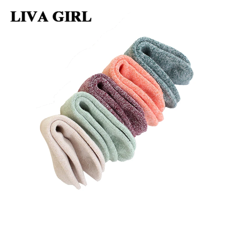 

Liva Girl Fashion Women Socks lot 5 Pairs Soft Warm Winter Funny Socks Women Cotton Female Solid Casual Short Meia For Girls