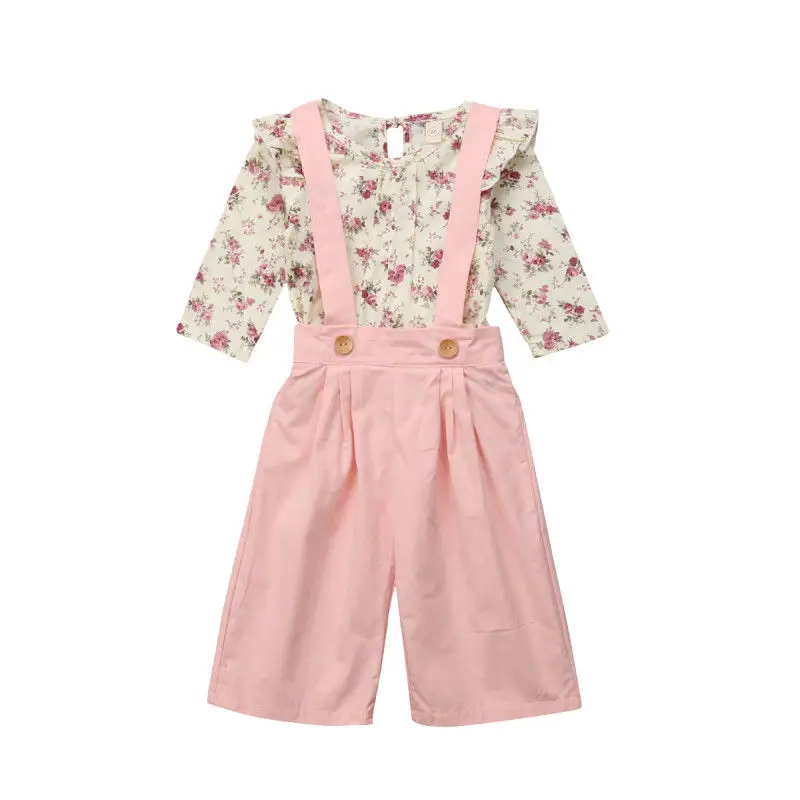 Pudcoco 2018 новая детская одежда для малышей милые топы с оборками и цветочным