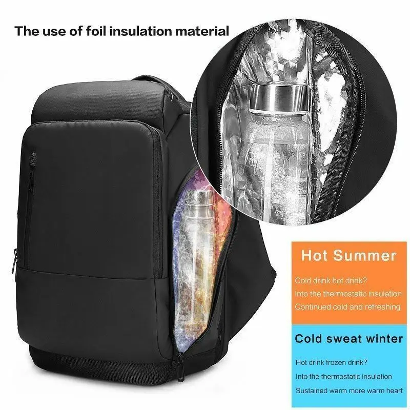 

NEW Men Travel Laptop Backpack Water Repellent Functional Rucksack with USB Port