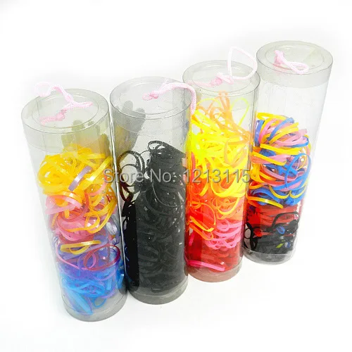 

500pcs 12bottles/bag wholesale Candy color rubber band for kids Good quality rubber ponytail holder New arrival hair accessories