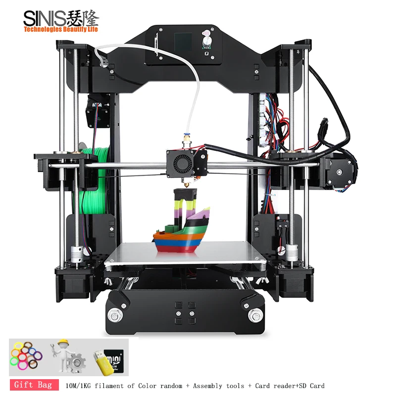 

2018 Sinis Z1 3d Printer Reprap i3 DIY KIT mini Printer 3D Large Printer Size 220*220*240MM and filament+ 8G SD card 3D Printer