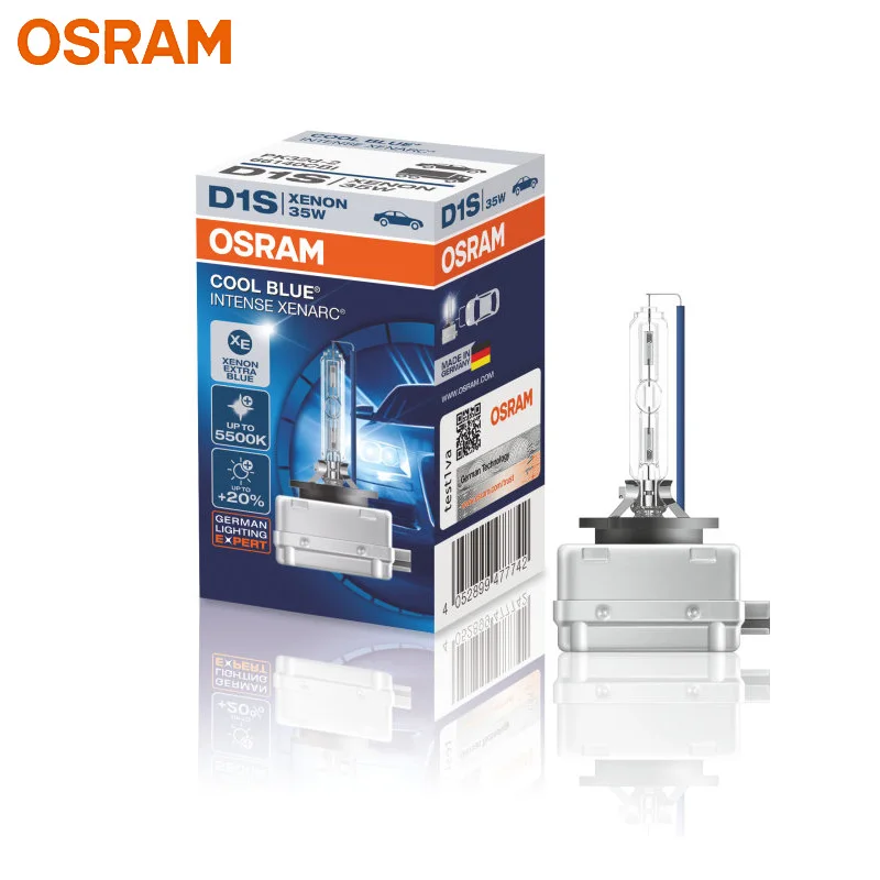 OSRAM Xenon HID D1S 66140CBI холодный синий 5500K автомобильный головной светильник Авто Hi/lo луч стильная лампа+ 20% больше светильник 66144CBI(один