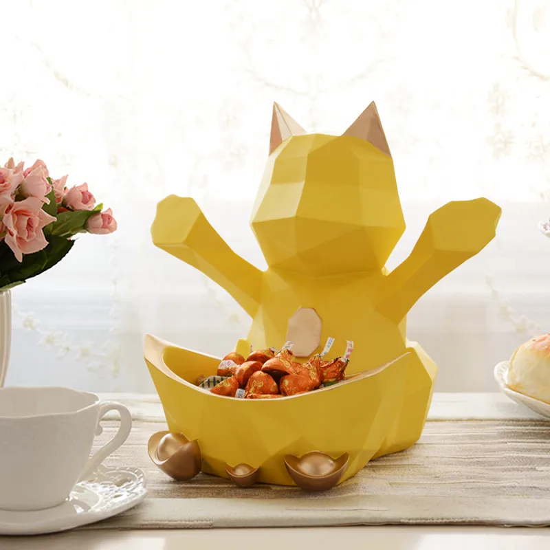 

Cats Storage Box Statue Lucky Animal Resin Craftwork Home Desktop Decoration Office L3006