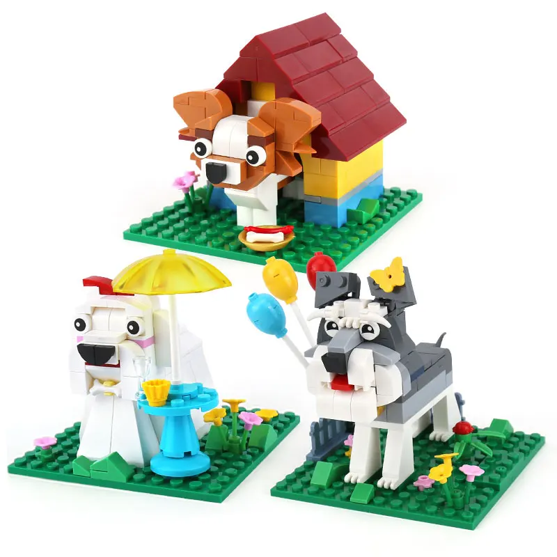 

402Pcs the Lovely Dog Pet House Blocks Set Model Building Kits Compatible Legonglys Duploes Educational Creator Children Toys