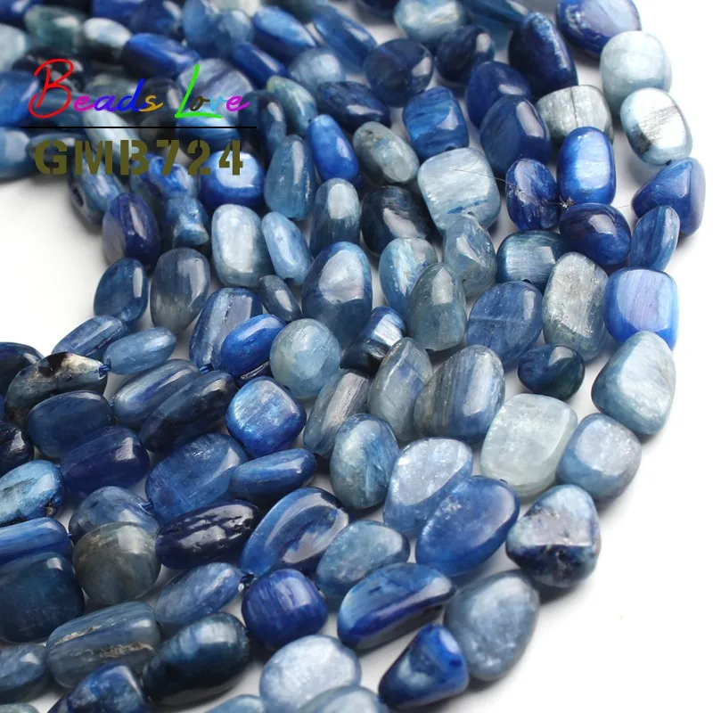 

8-10mm Irregular Natural Blue kyanite Stone Loose Spacer Beads For Jewelry Making Diy Bead Bracelet Necklace Jewellery 15 Inches