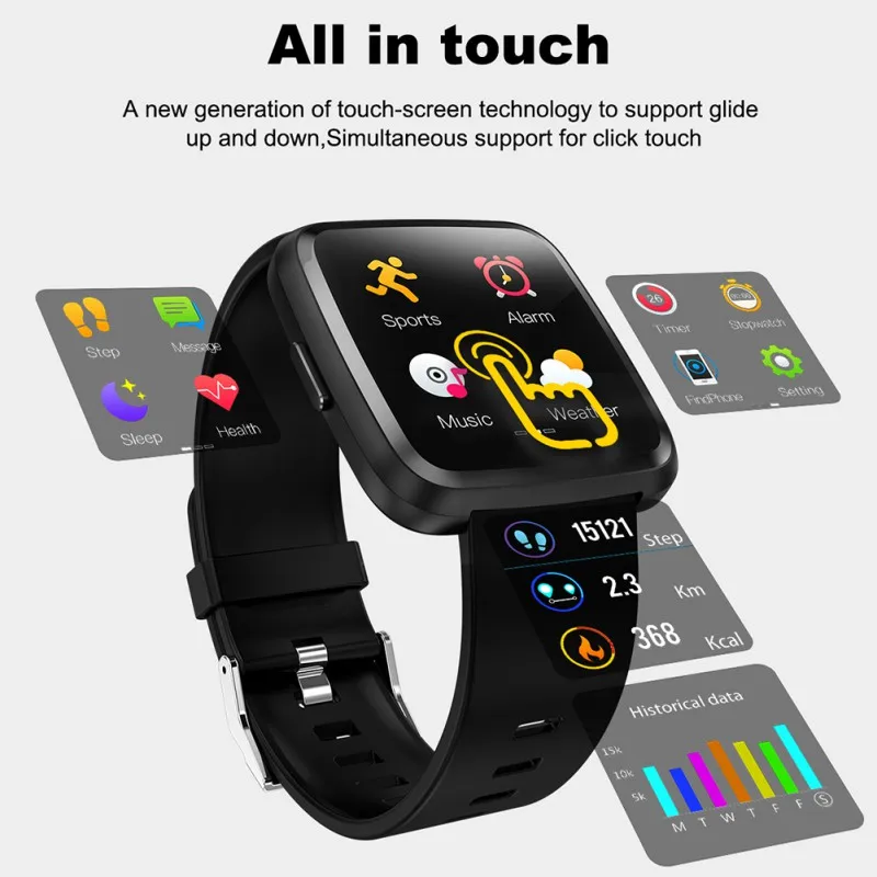 

Y7P Smart Wristband 1.3 Inch Screen Sports Smart Bracelet Heart Rate/Blood Pressure Monitor Women men Clock Smart Watch