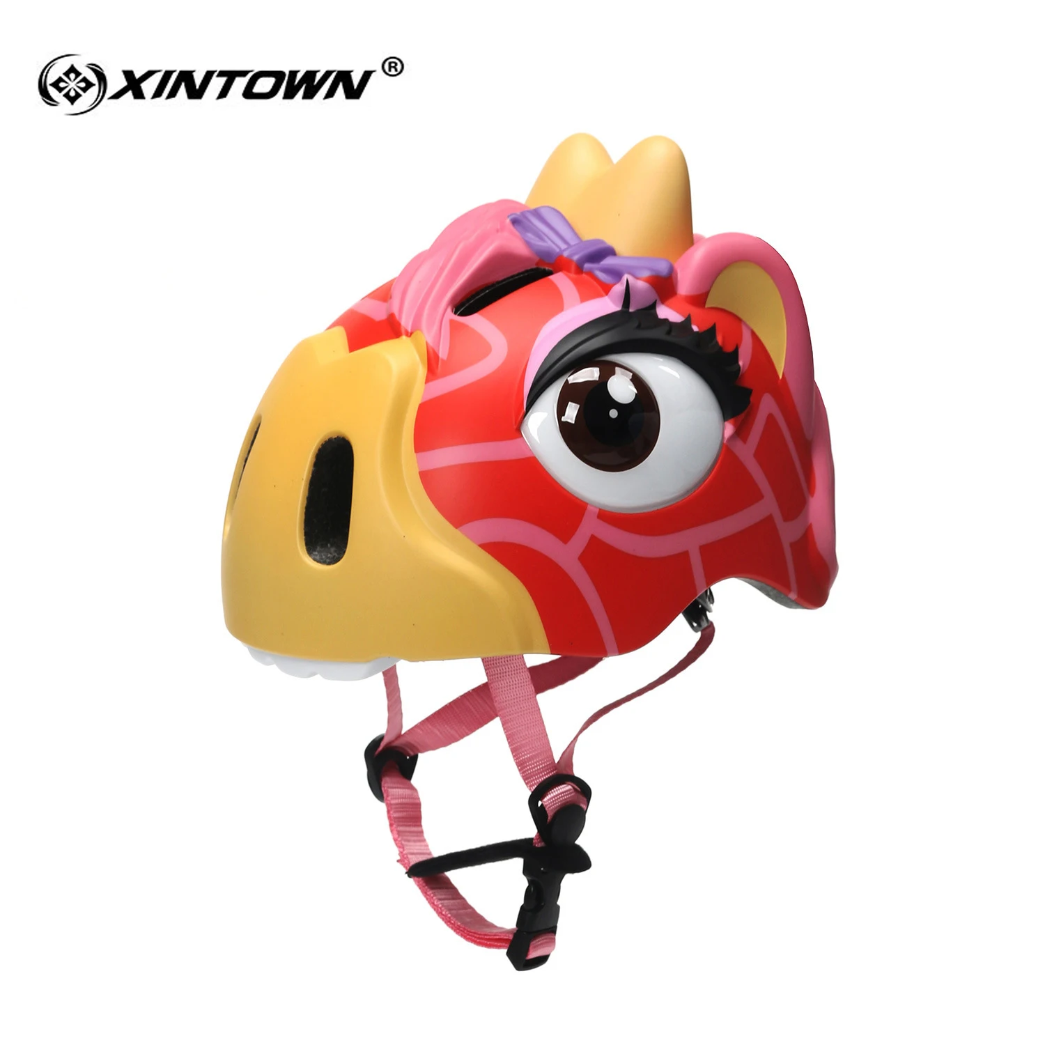 

XINTOWN Bicycle Helmets Children Safety Cute Deer Helmet Detachable Riding Helmet Protective Gear Cycling Cap