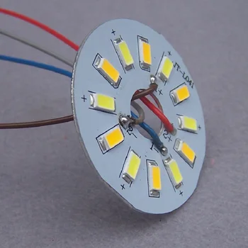 

4pieces/lot 3W bicolor SMD LED Chips with 200mm power cord White Warm Aluminum board Lamp For Bulb, Downlight, Ceiling Light