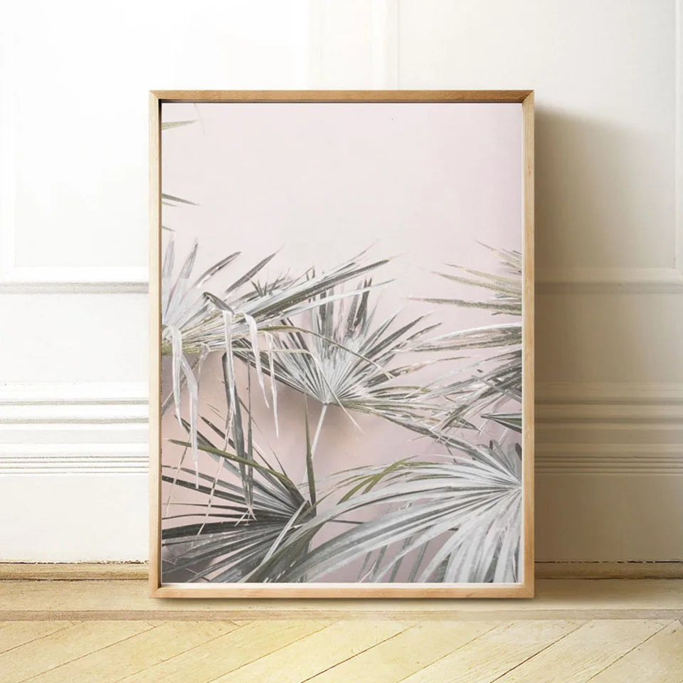 Flamingo-palmier-feuille-rose-ballon-papillon-nordique-affiches-et-impressions-mur-Art-toile-peinture-mur-photos (2)