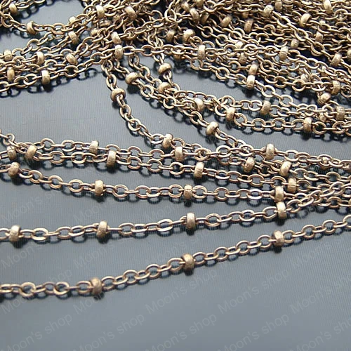 

Wholesale Antique Bronze Copper 2mm Width Soldered Link Chains With Diameter 2.5mm Bead Accessories 5 Meter (JM2622)