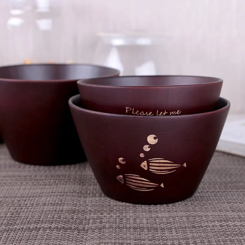 

supplies the sour jujube wood Japanese wooden children rice bowl big wood bowl restaurant noodle bowl soup bowl 11.5*7cm