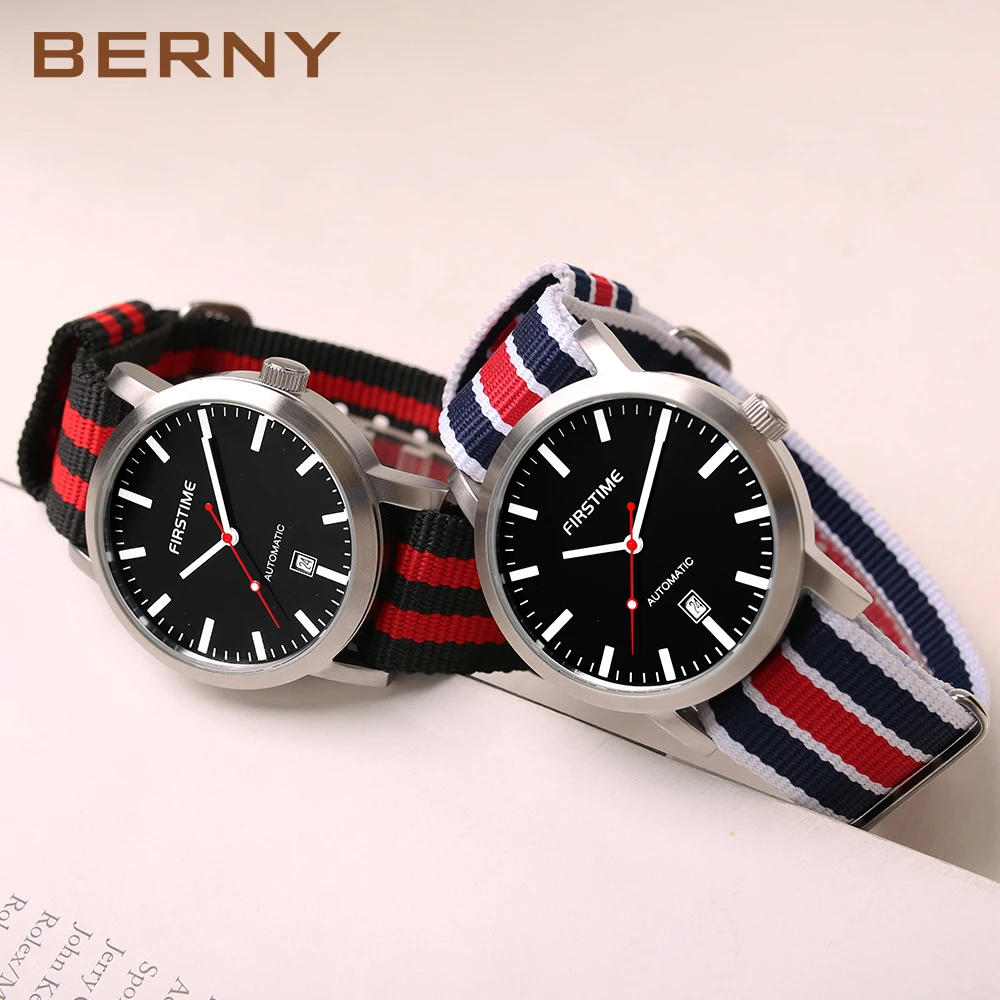 BERNY العلامة التجارية التلقائي ساعات آلية الرجال للماء الكلاسيكية تاريخ السيارات ووتش الرجال erkek كول الساعاتي شحن مجاني AM7068