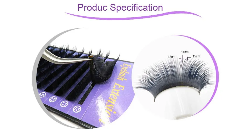 

2trays/lot 12lines Russian/Camellia Fake/False volume eyelashes Extension 0.05mm Mixed Maquiagem