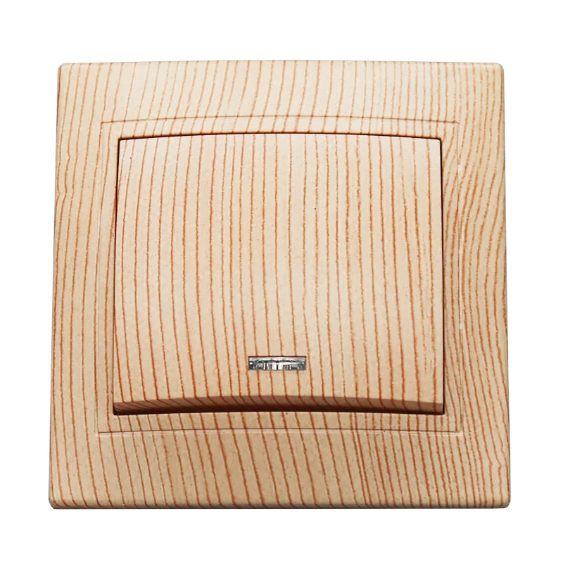 

Light Switch one gang switch with indicater wood Color European inset wall switch DIY 10A 250V LZ-03