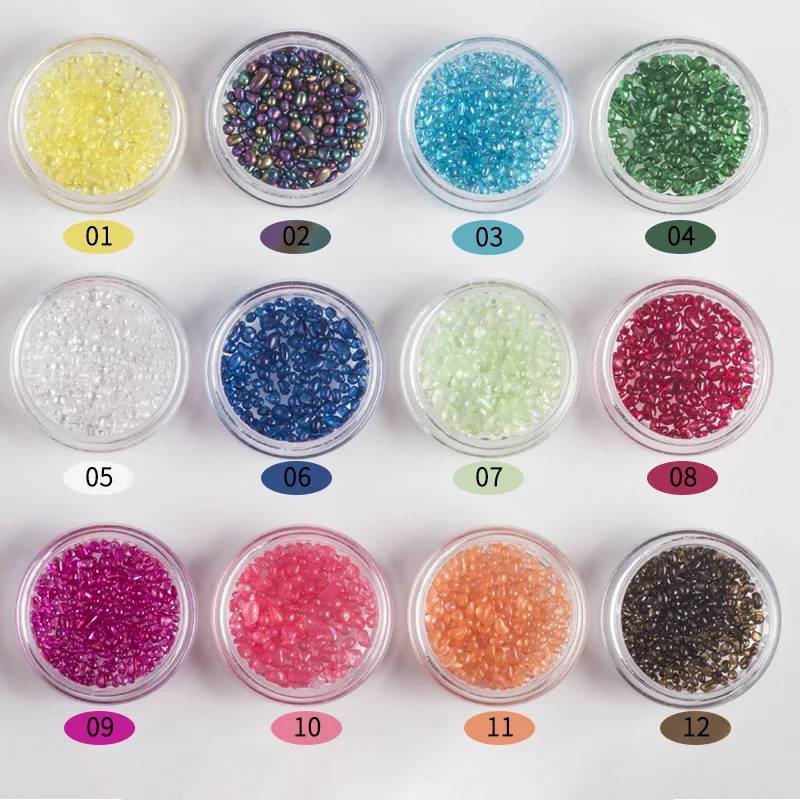 

Chameleon 12 Colors Stone For 3D UV GEL Nail Rhinestone Small Irregular Beads Manicure Nail Art Decoration