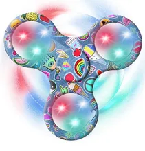 MUQGEW Emoji Cartoon font b LED b font Light Hand Spinner Tri Fidget Spinner Desk Focus