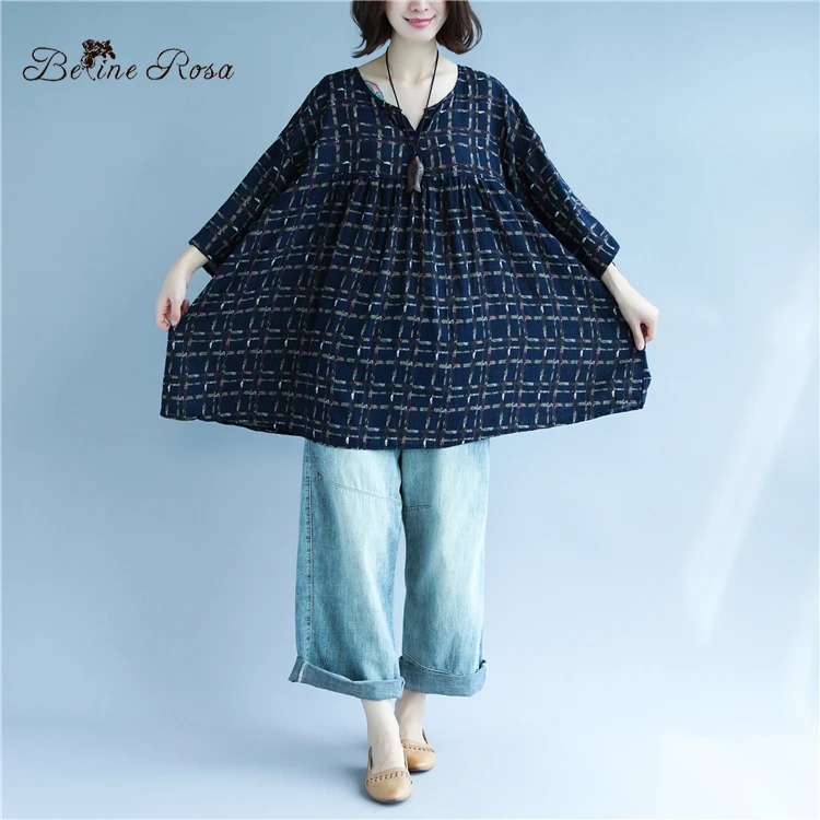 BelineRosa 5XL 6XL размера плюс женская одежда винтажный стиль верх d топы и рубашки