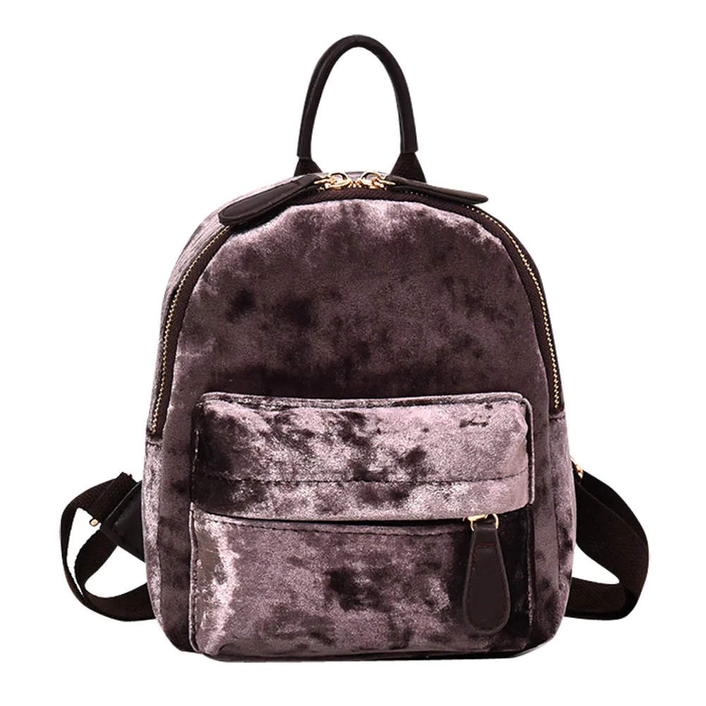 Женский мягкий бархатный рюкзак, модные дизайнерские школьные сумки для девочек-подростков, сумка через плечо, маленькие дорожные рюкзаки, женские рюкзаки
