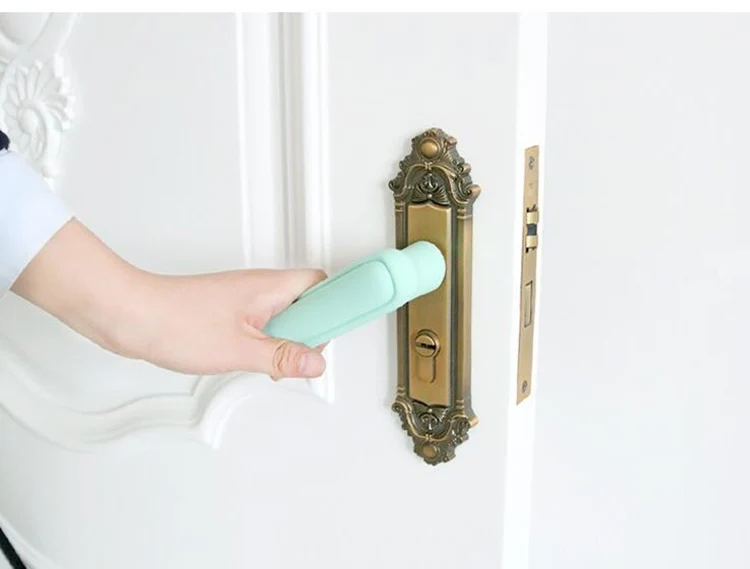 2 Pcs Silicone Door Handle Covers Cute Pig Head Child Safety
