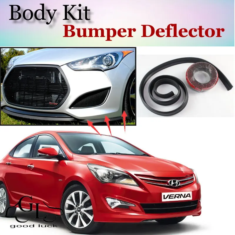 

For Hyundai Excel Pony Brio Avega Fluidic Solaris For Dodge Brisa Attitude Bumper Lip / Front Spoiler Deflector / Strip Skirt