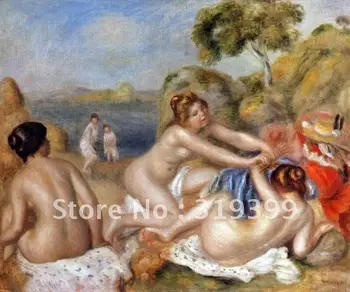 

100% handmade Oil Painting Reproduction on linen canvas,three bathers by pierre auguste renoir,free DHL Shipping,Museum quality