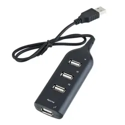 Черный usb концентратор аксессуары для ноутбуков Mini 4 порта USB концентратор Обмен переключатель для ноутбука ПК компьютер Высокая скорость