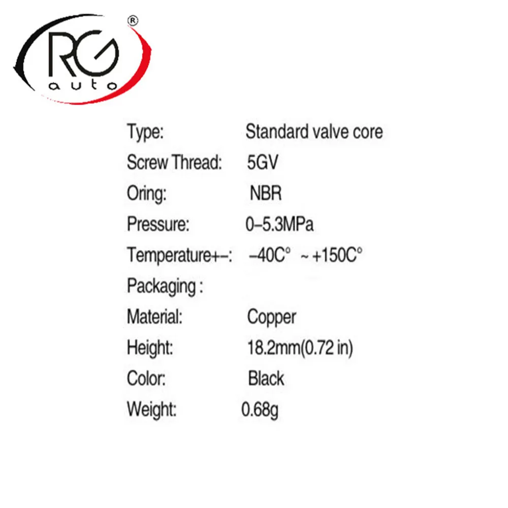 50 шт. 18,2 мм 5GV бутадиен-нитрильный каучук автомобильный Кондиционер, Стандартный шток клапана стержень высокого Давление Медь needlle R12 R134a