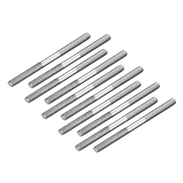 Uxcell 5pcs M8 X 130mm 304 Stainless Steel Fully Threaded Rods - Silver Tone - View #2