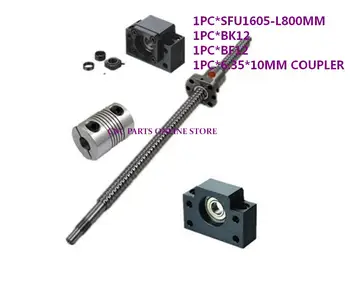 

1605 ballscrew set:SFU1605-L800mm Ball screw-C7+BK/BF12 Support+6.35*10mm coupler