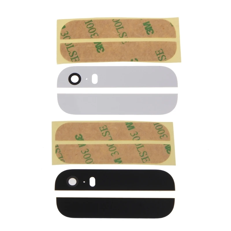 OOTDTY Верхняя и нижняя Задняя стеклянная сменная панель для iPhone 5S черный или белый