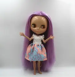Блит куклы, фиолетовый, прямые волосы, пшеница цвет кожи, ню куклы, 19 совместных тела, прекрасный Модные подарки куклы