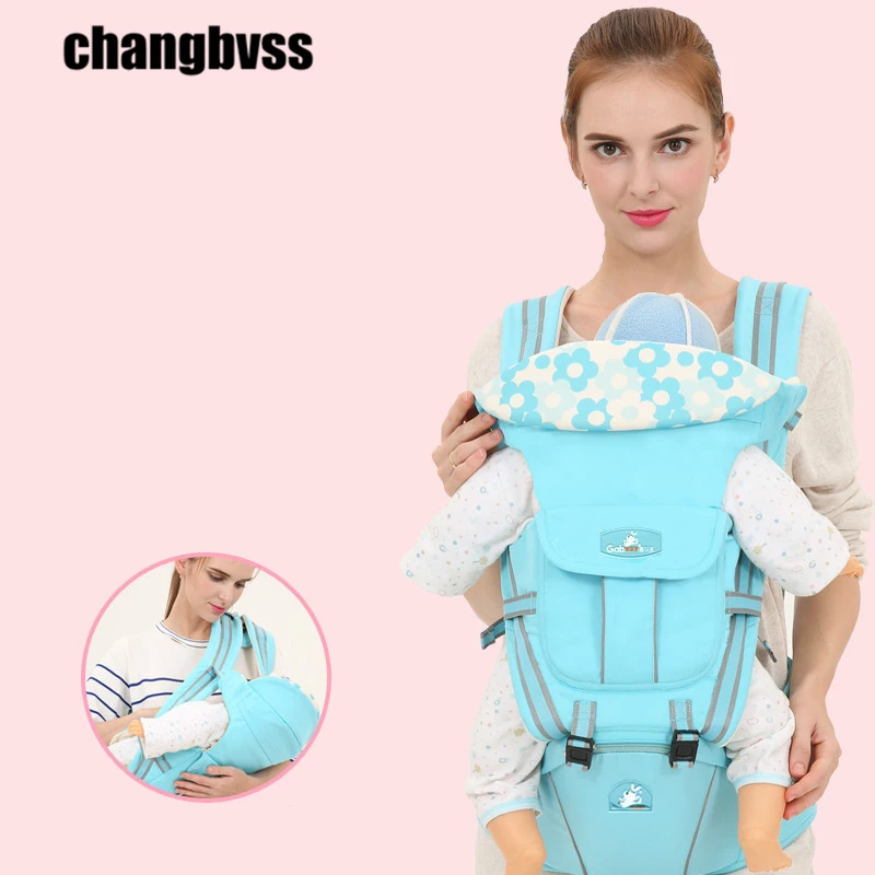 New Flower Pattern 3-36 Months Baby Wrap Sling With Safe Reflective Strip Breathable Baby Hipseat Outdoor Infant Carrying Belt