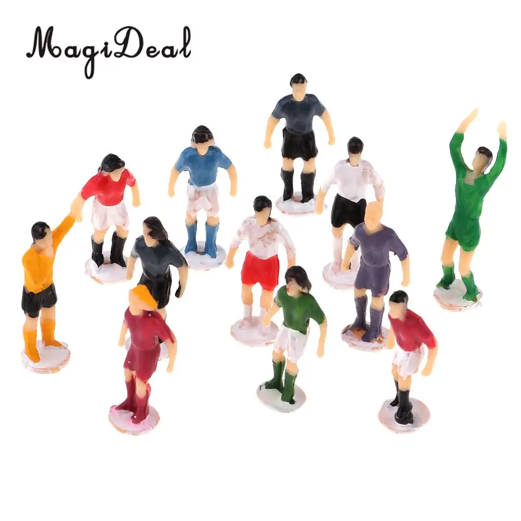12Pcs 1/87 Scale Miniature Soccer Football Player Figure People Figurine HO OO Layout Scenery 