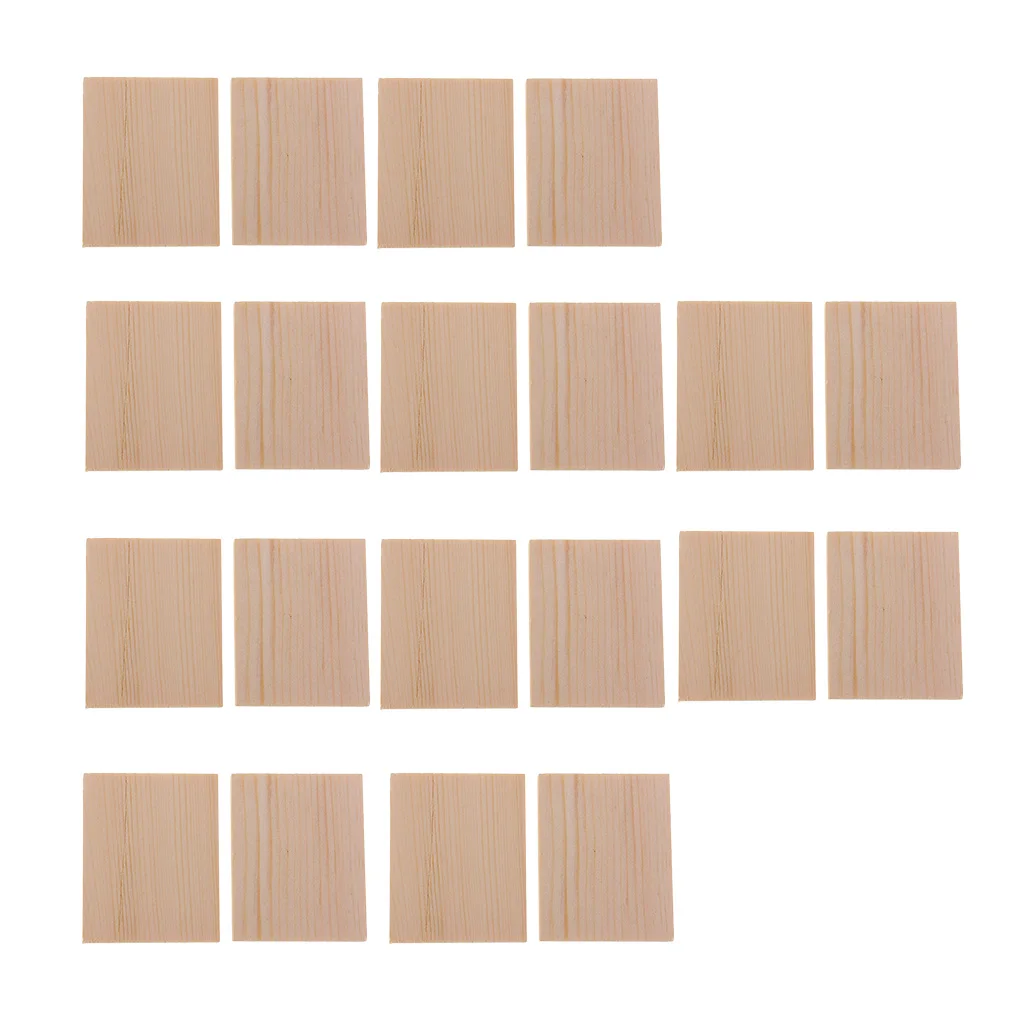 

20 Pieces MDF Unfinished Wood Pieces Blank Plaque For DIY Craft Pyrography Hobbies 50x40mm