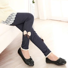 Зимние Детские джинсы с бантом для девочек; Детские кашемировые брюки; плотные теплые бархатные джинсовые леггинсы для девочек; штаны; Infantis Menina