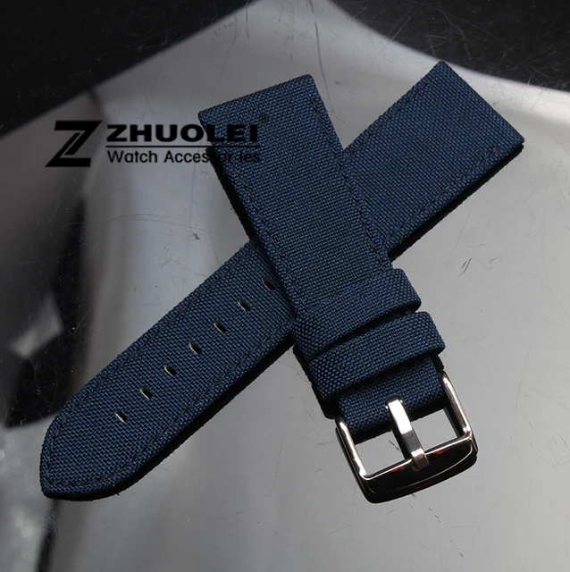 18mm 20mm 22mm 24mm Dark blue Nylon Canvas Durable Sport Padded Watch