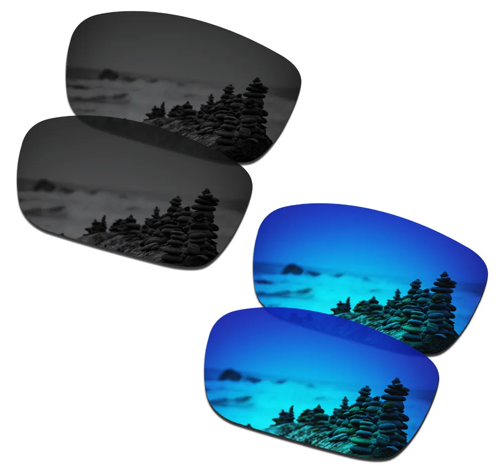 SmartVLT 2 Pairs Polarized Sunglasses Replacement Lenses for Oakley Drop Point Stealth Black and