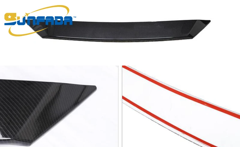 

SUNFADA ABS Carbon Fiber Texture Front Center Grill Grille Cover Trim External Decoration For MAZDA 6 ATENZA 2017 Car Styling