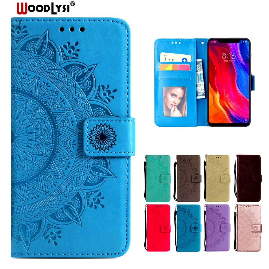 

PU Leather Phone Case For Xiaomi mi 8 6X PocoPhone F1 Wallet Flip Case For Xiaomi Redmi 5A 5 Plus Note 5 Pro 3D Embossed Cover