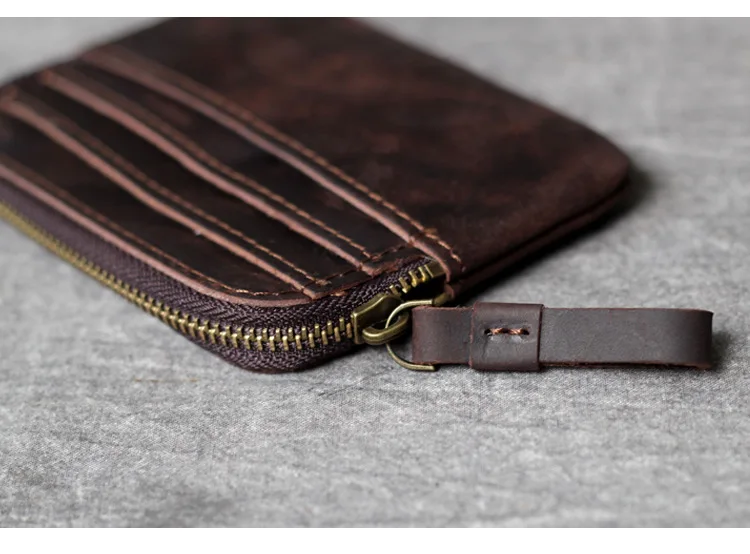 Мужской мини-кошелек из натуральной воловьей кожи, модный, короткий, деловой, кредитный держатель для карт, передний карман, маленький кошелек для монет, ручная работа