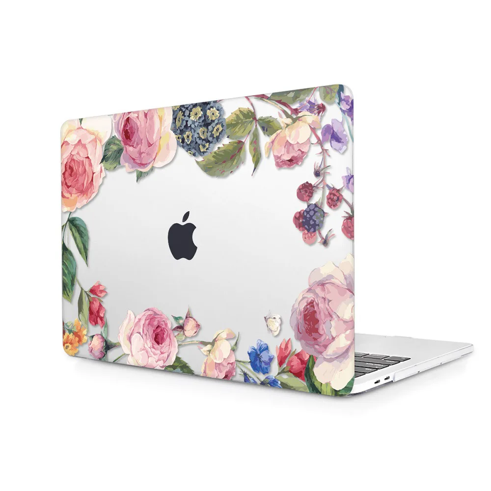 Для Macbook Air 11 12 13 чехол для Macbook Pro retina 13 15 Touch bar A1932 Твердый чехол с цветочным узором для девочек подарок - Цвет: J070