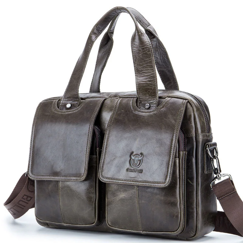 

100% Cow Genuine Leather Business Men's Briefcase Male Shoulder Bag Real Leather Messenger Crossbody Bag Luxury Computer bag