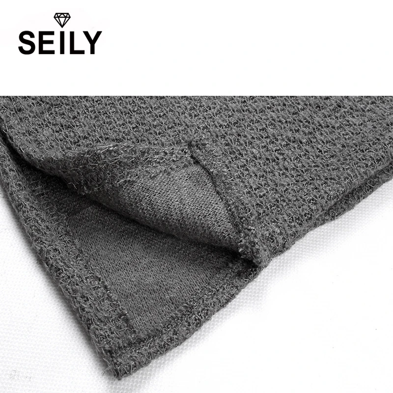 Seily Winter 2018 Oversize Knitted Long V Neck Sweater Female Pull Loose Tricot Pullover Women Jumper Multi Color Losse Trui