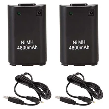 2x 4800mAh Battery Pack Charger Cable for Xbox 360 Wireless Game Controller Gamepads Battery Pack Xbox