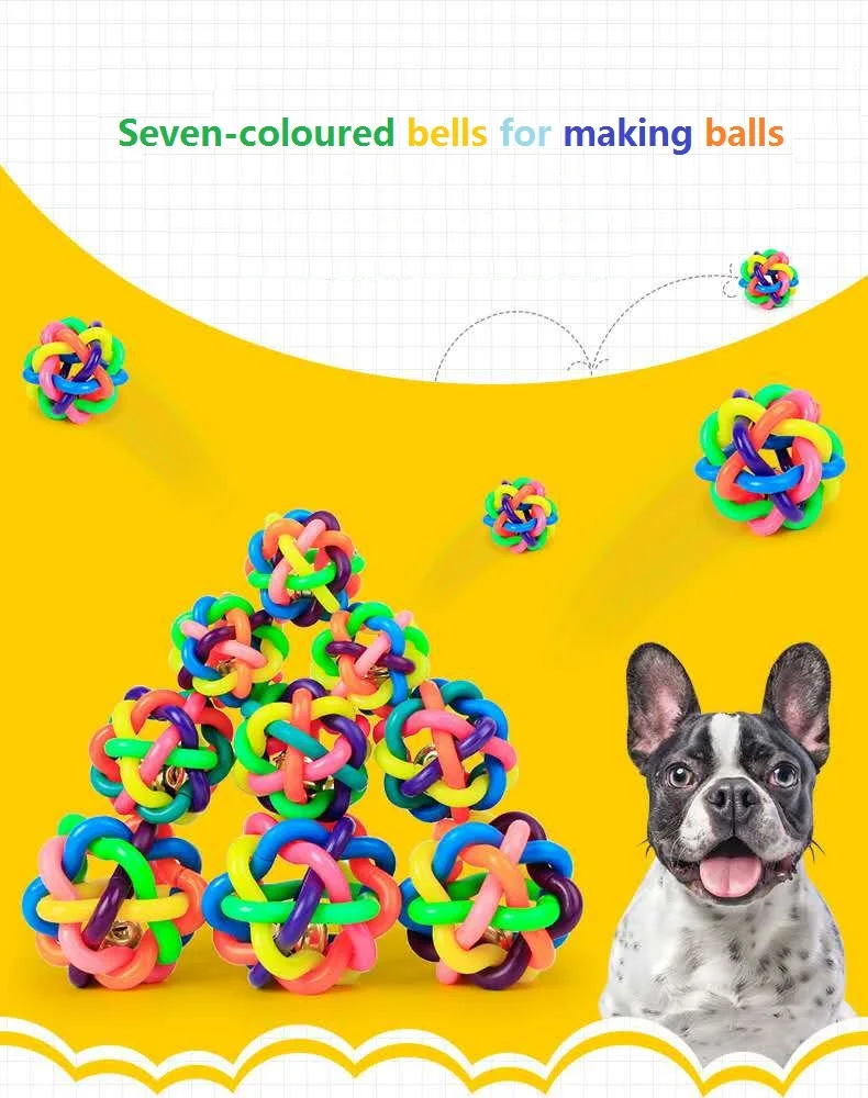 3 Size colorful ball pet toy dog toy cat toy with bell for small medium large dog Chihuahua Poodle pet product Rubber Round Ball 3 Size colorful ball pet toy dog toy cat toy with bell for small medium large dog Chihuahua Poodle pet product Rubber Round Ball