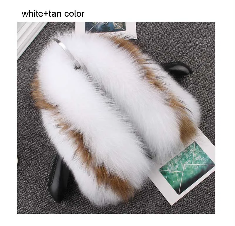 fox fur collar white+ tan 1