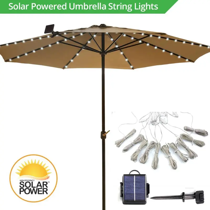 

104 LED Solar Powered Umbrella LED String Light Low Power Consumption Outdoor Garden Wedding Decoration Light Lamp Christmas