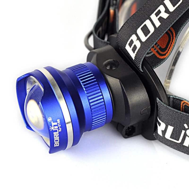 Boruit 2000 LM T6 LED Headlamp Zoomable Waterproof 3 Modes Headlight Camping Hiking Head Lamp Torch Lantern Lights 3