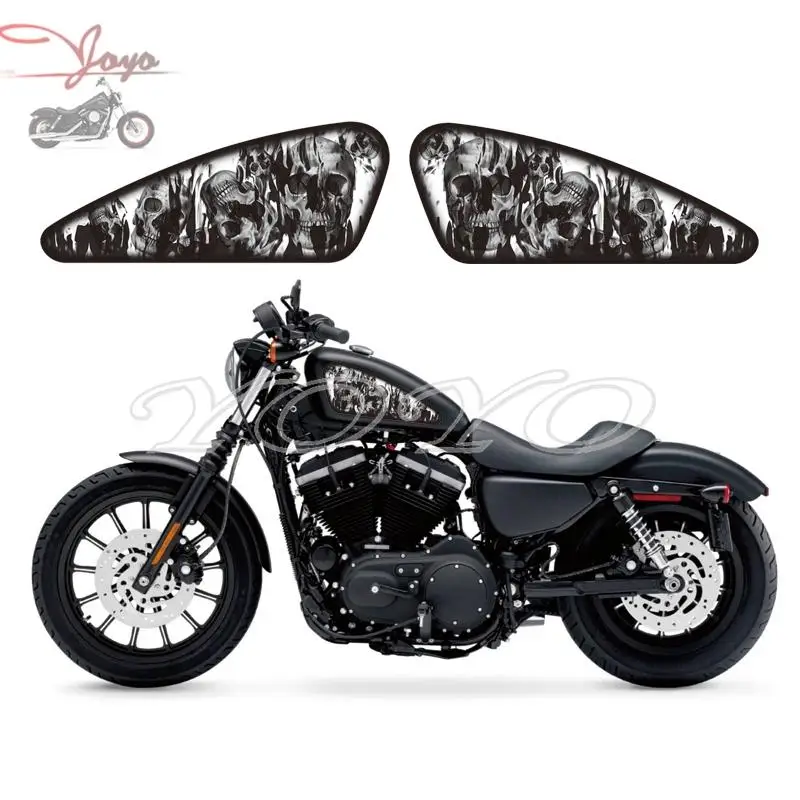 Мотоциклетные наклейки с черепом и пламенем на заказ для топливного бака Harley